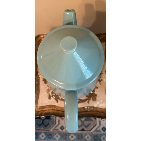 McCOY USA Vintage turquoise cookie jar Dutch tulip design - Picture 5 of 6